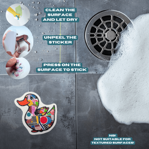 Anti-Slip Stickers | Pop Art Duck Stickers For Bathtub - Image 7