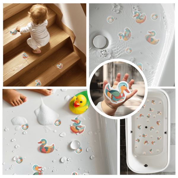 Anti-Slip Stickers | Pastel Pop Art Duck Tub Stickers - Image 9