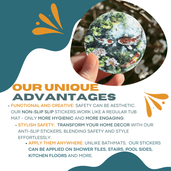 Koi Fish high-quality non slip bathtub stickers ideal for preventing slips and enhancing safety.